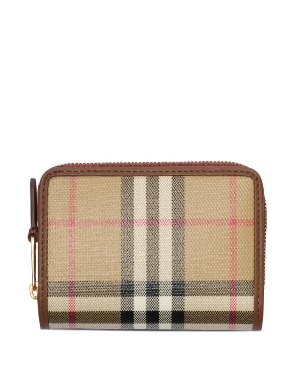 Burberry Natural Small Check Zip Wallet