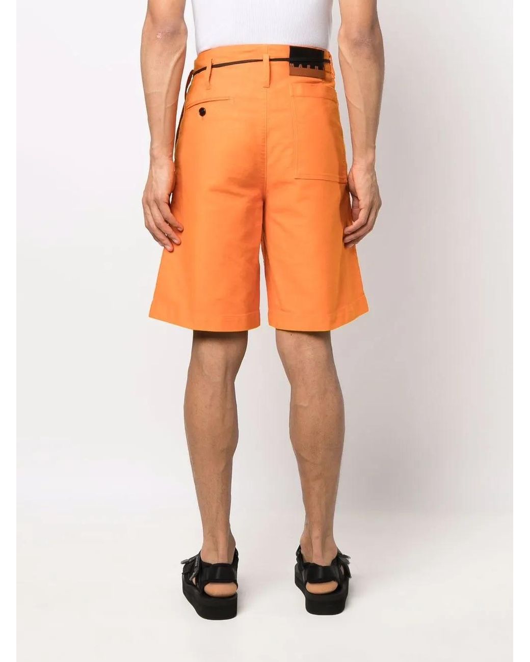 Marni Orange Bermuda À Taille Nouée for men