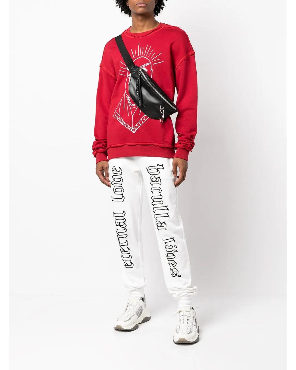 Haculla Red Logo-Print Jumper for men