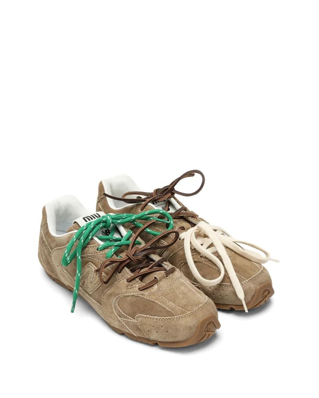 Miu Miu Green X New Balance 530 Sl Suede Sneakers