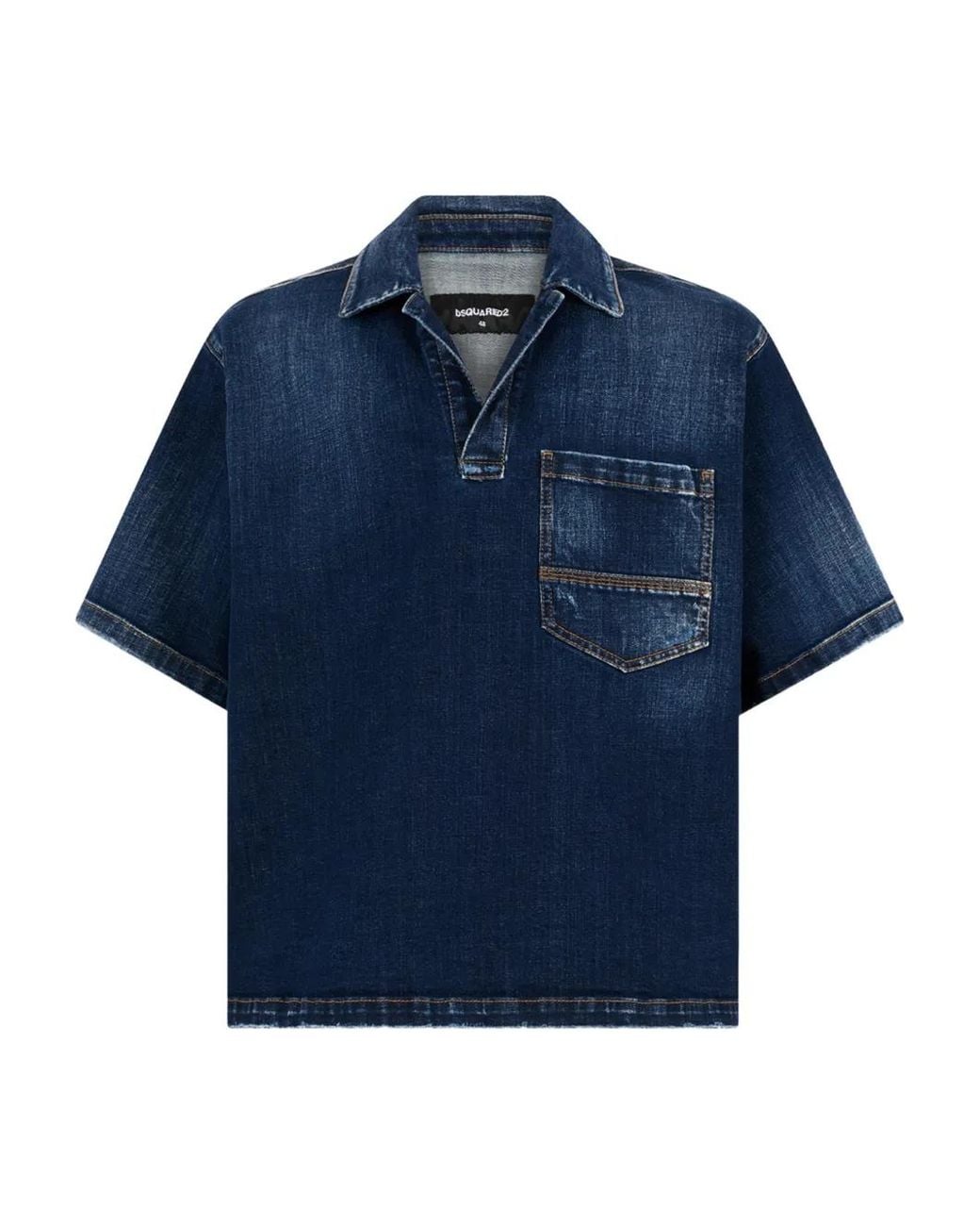 DSquared² Overhemd Met Korte Mouwen in het Blue voor heren