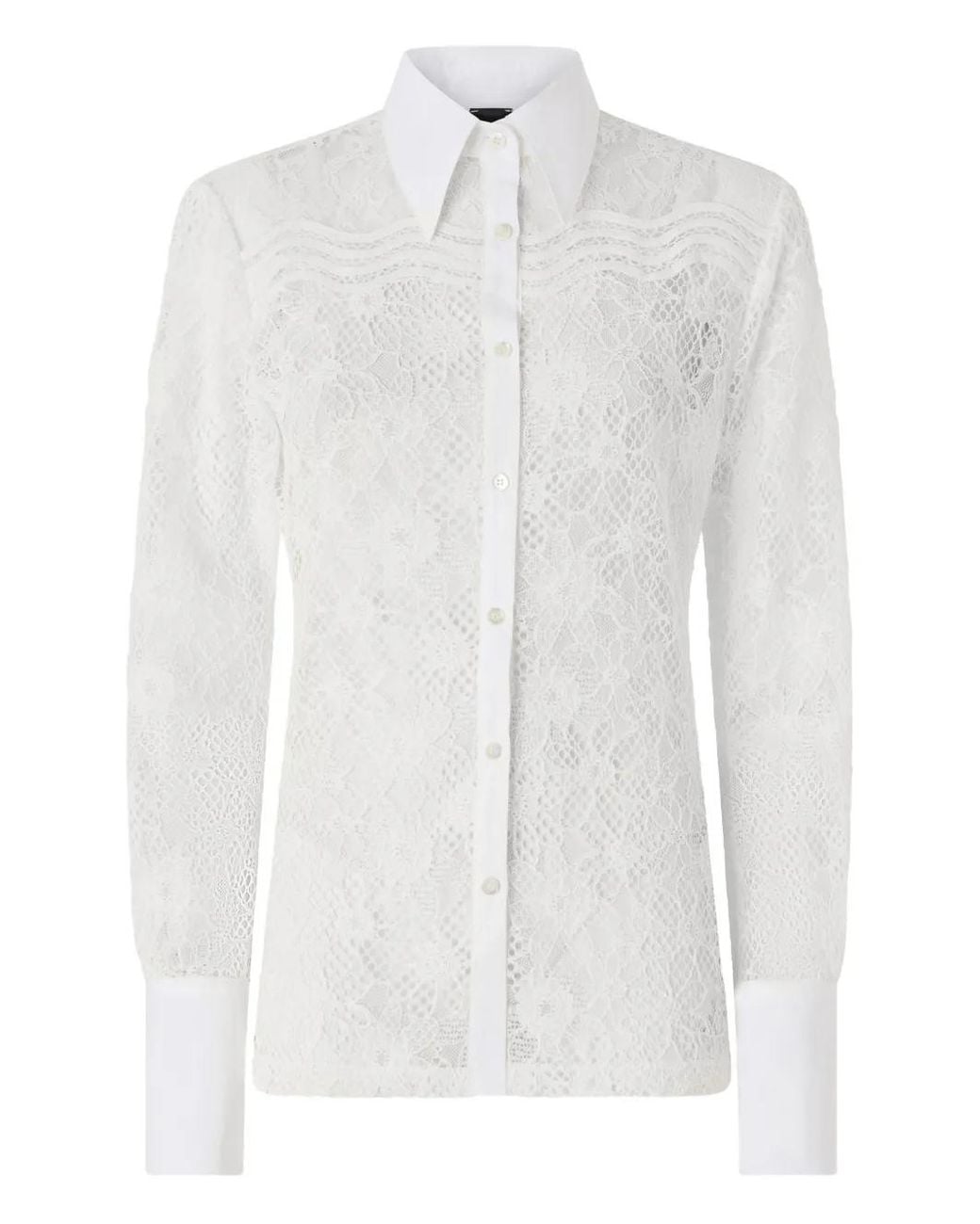 Pinko White Shirt With Lace Details