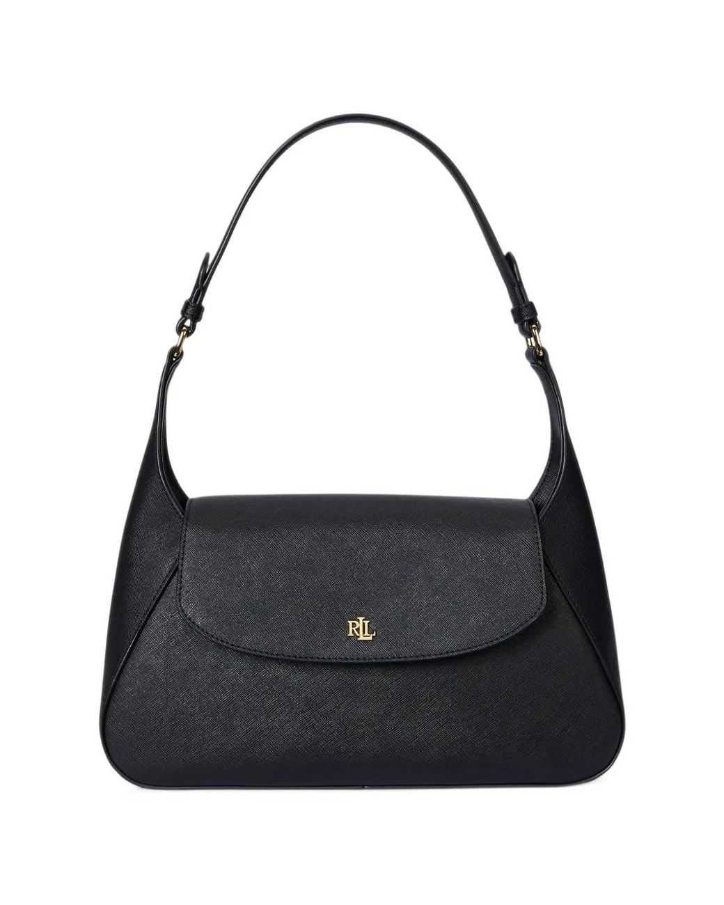 Ralph Lauren Black Sac Porté Épaule Schylar Médium En Cuir Saffiano