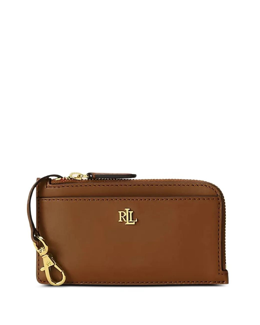 Ralph Lauren Brown Logo-Plaque Leather Wallet