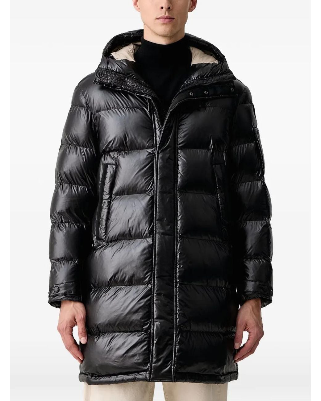 Blauer Black Quilted Sorona Aura Hooded Jacket for men