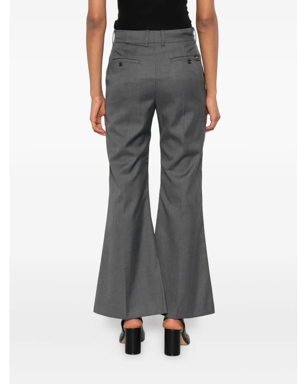 ROKH Gray Crease Flared Trousers