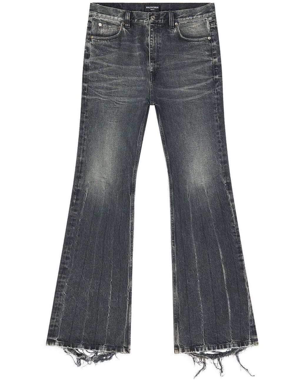 Balenciaga Denim Distressed-finish Bootcut Jeans in Black | Lyst