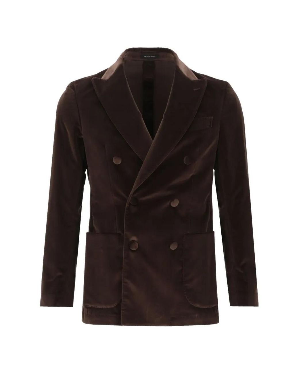 Al Duca D'aosta Black Double-Breasted Velvet Blazer for men