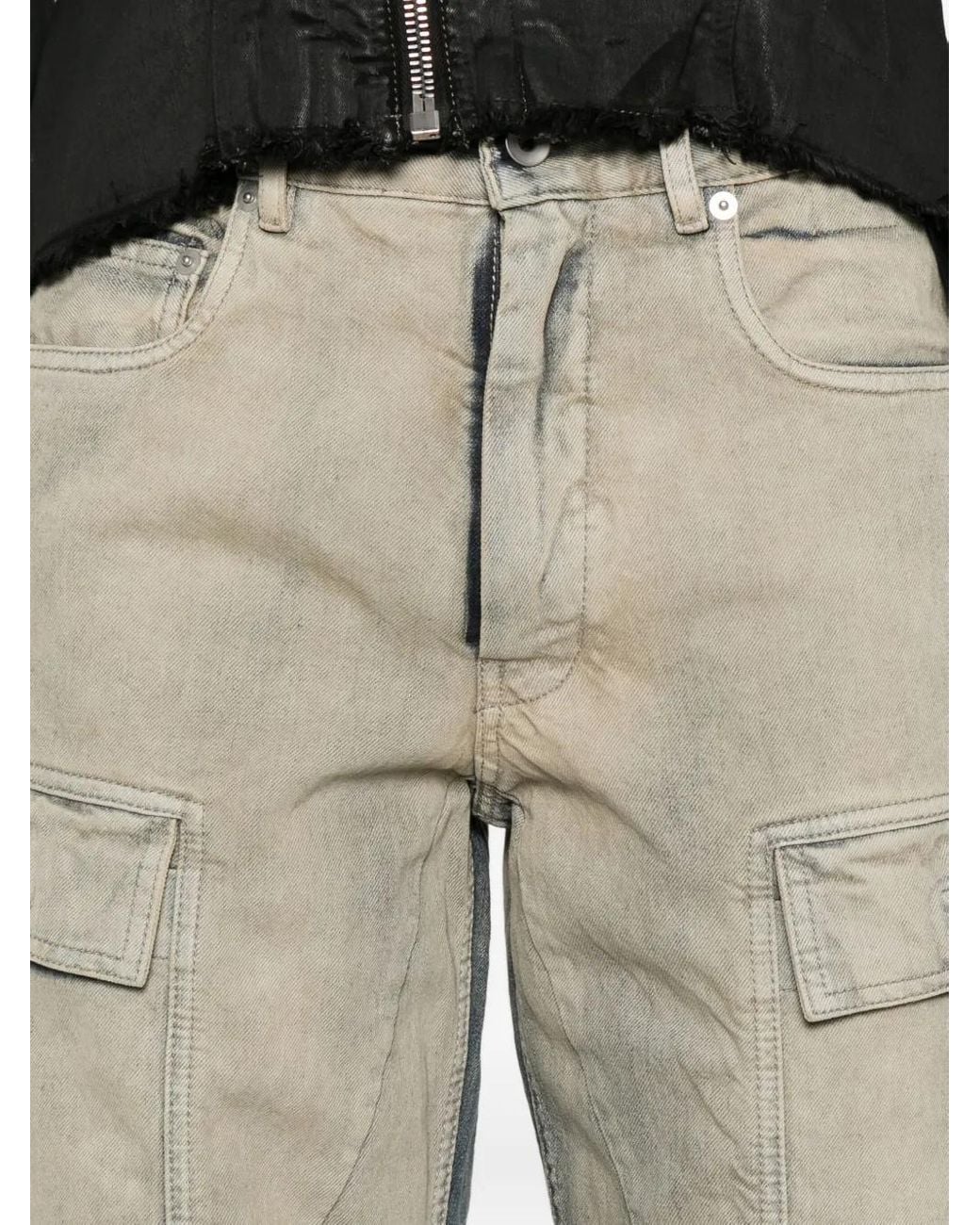 Rick Owens Gray Cargo Pocket Jeans