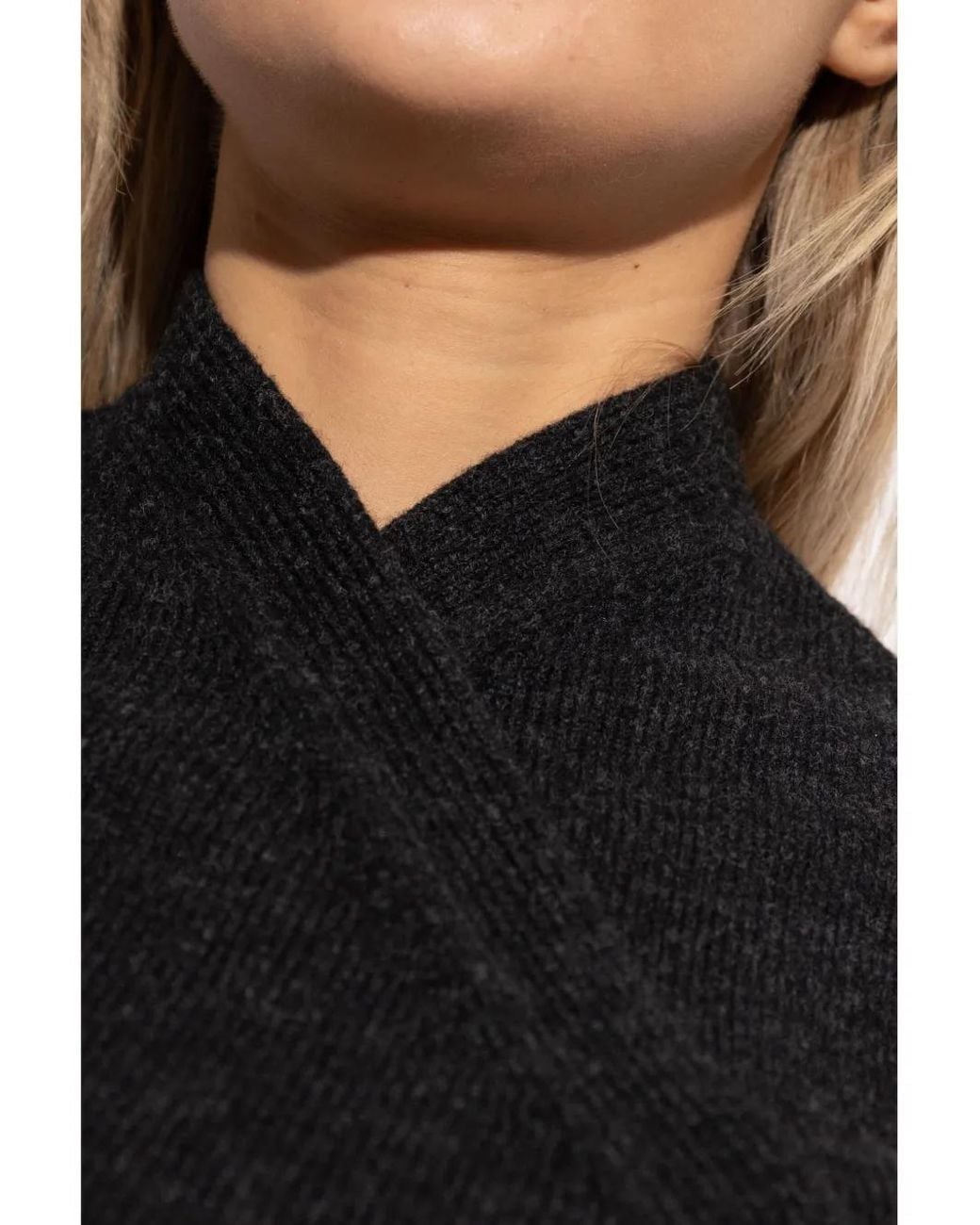 Balenciaga Black V-Neck Fitted Wool Sweater