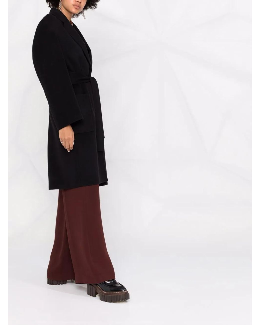 10 Corso Como Black Belted Single-Breasted Coat