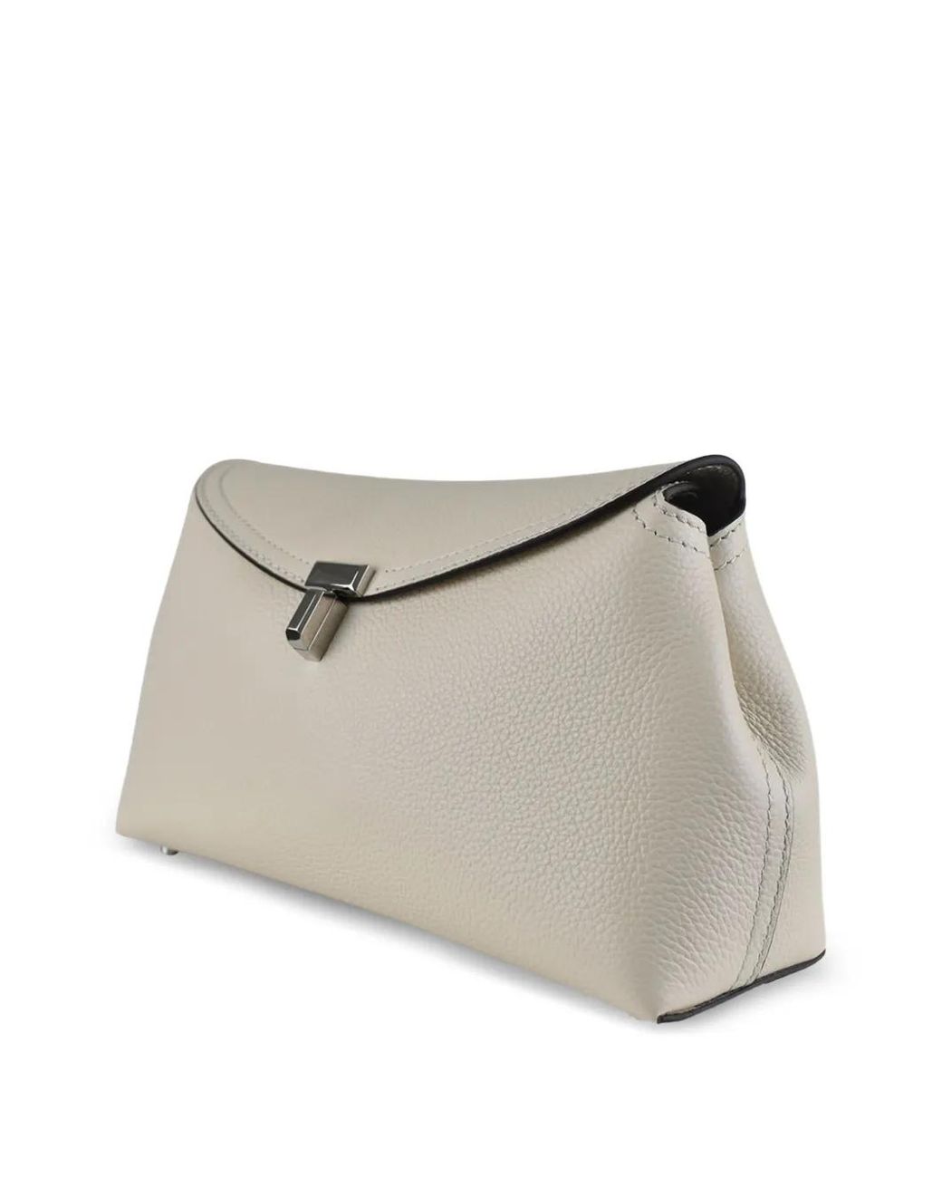 Totême White Grained-Leather T-Lock Shoulder Bag