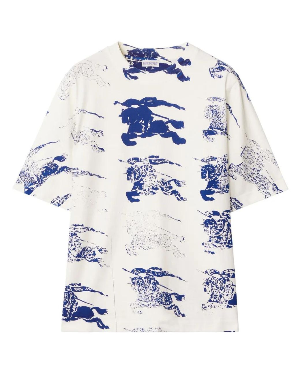 Burberry Blue Equestrian Knight Graphic T-Shirt