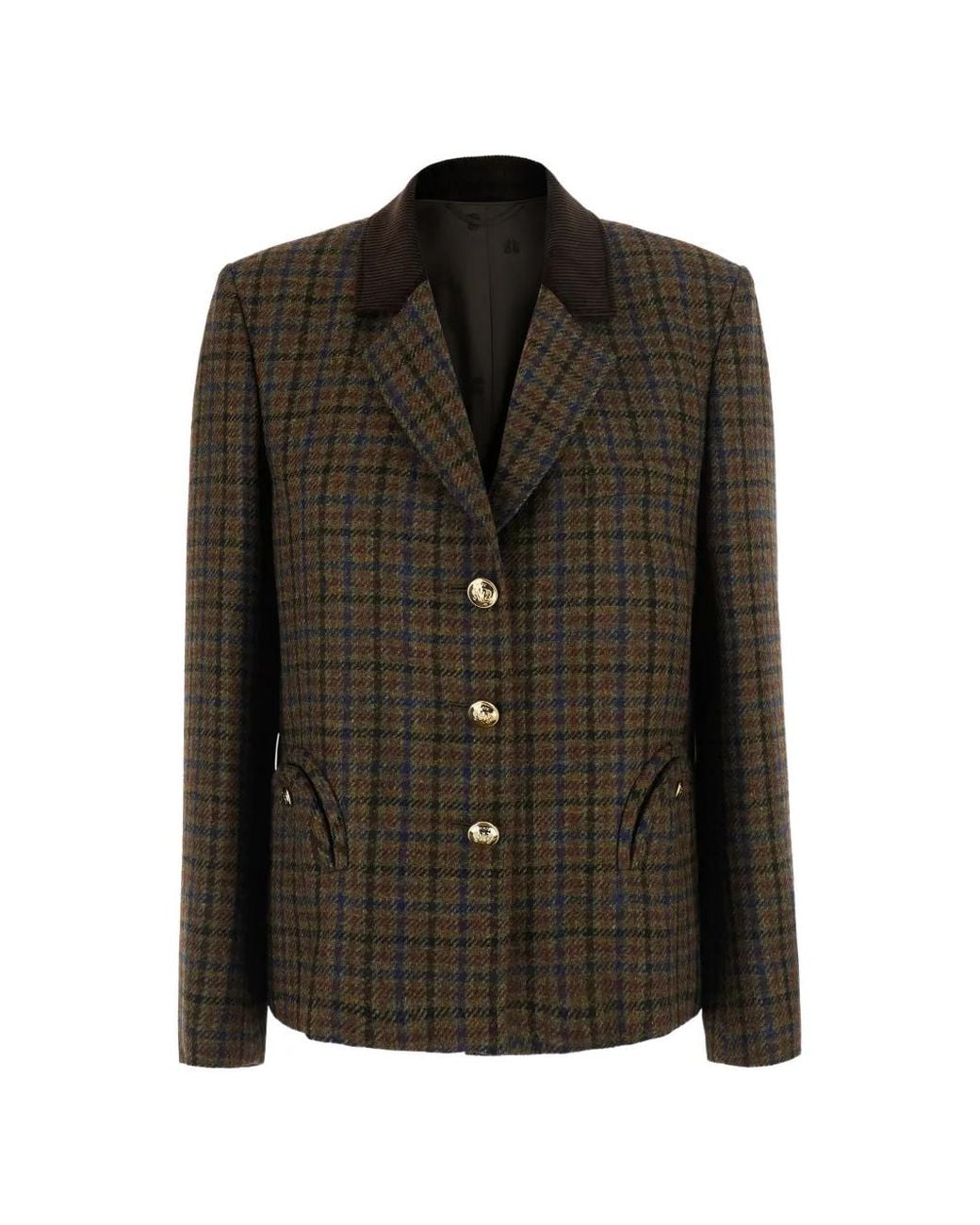 Blazé Milano Black Blazer Shelley À Carreaux En Laine Vierge