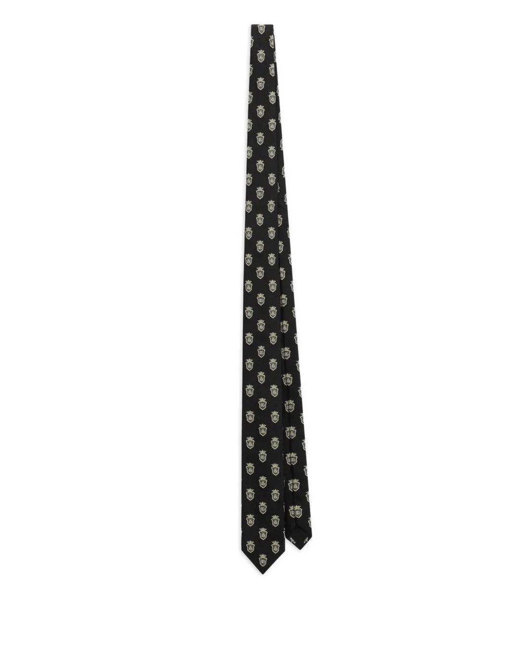 Dolce & Gabbana White Jacquard Tie With Heraldic Shields for men