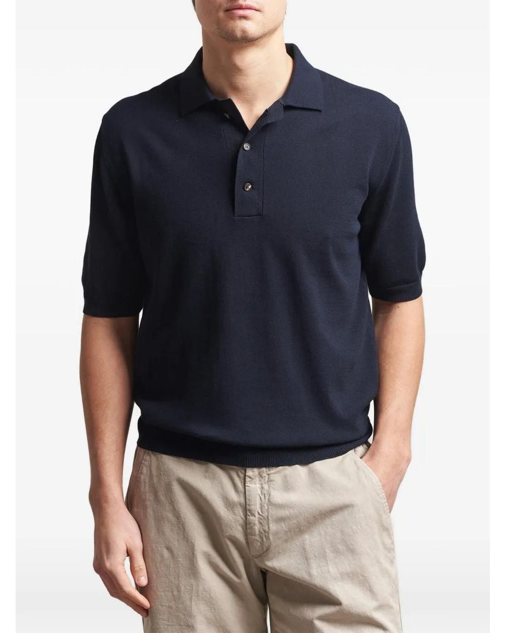Zanone Blue Buttoned Polo Shirt for men