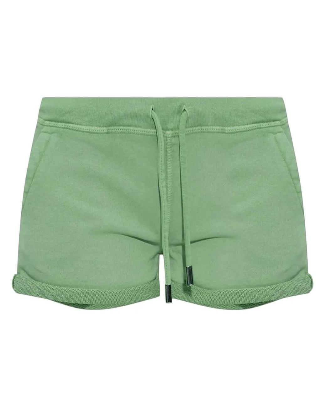 DSquared² Green Rolled-Hem Drawstring Shorts