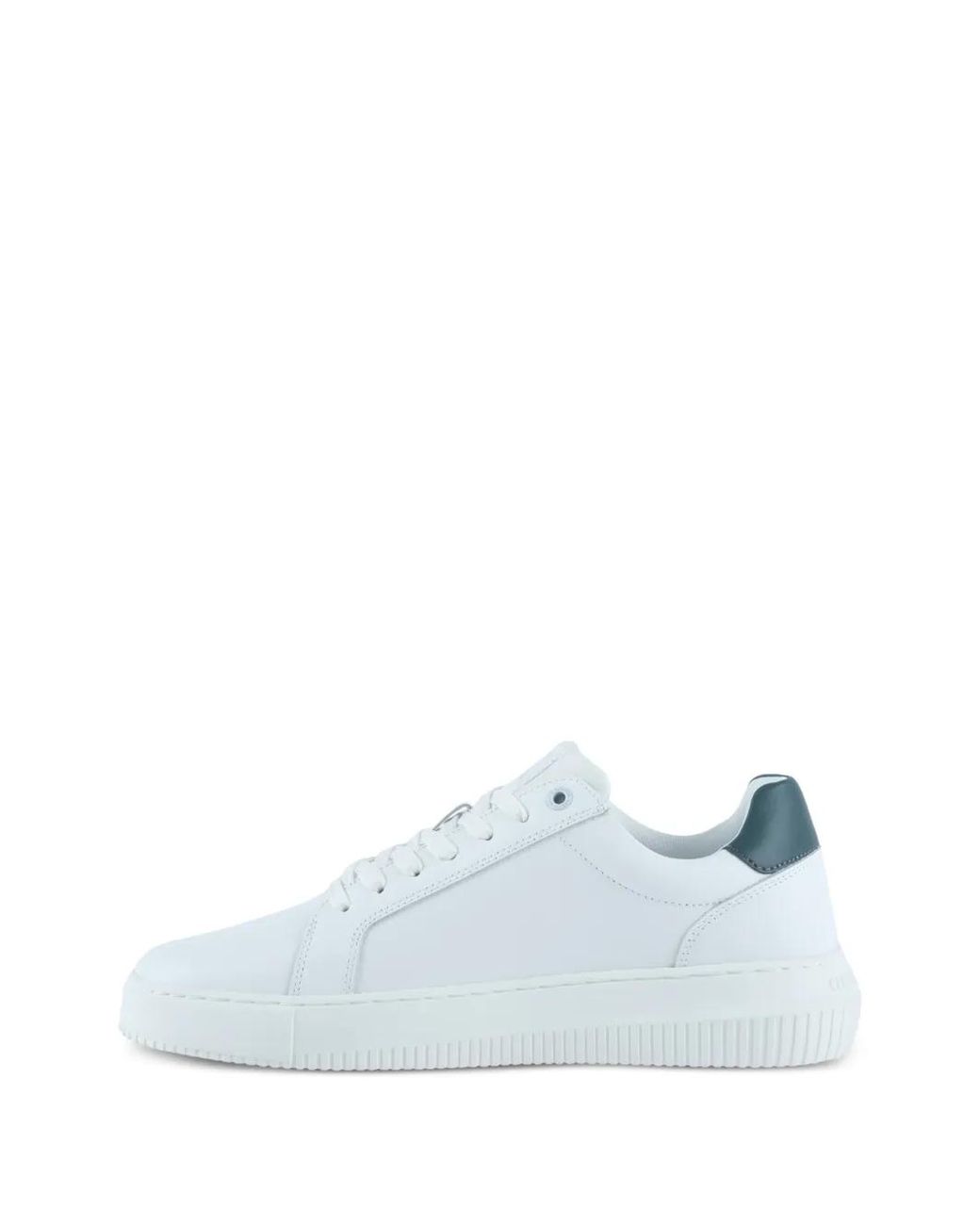Calvin Klein White Logo-Print Leather Sneakers for men