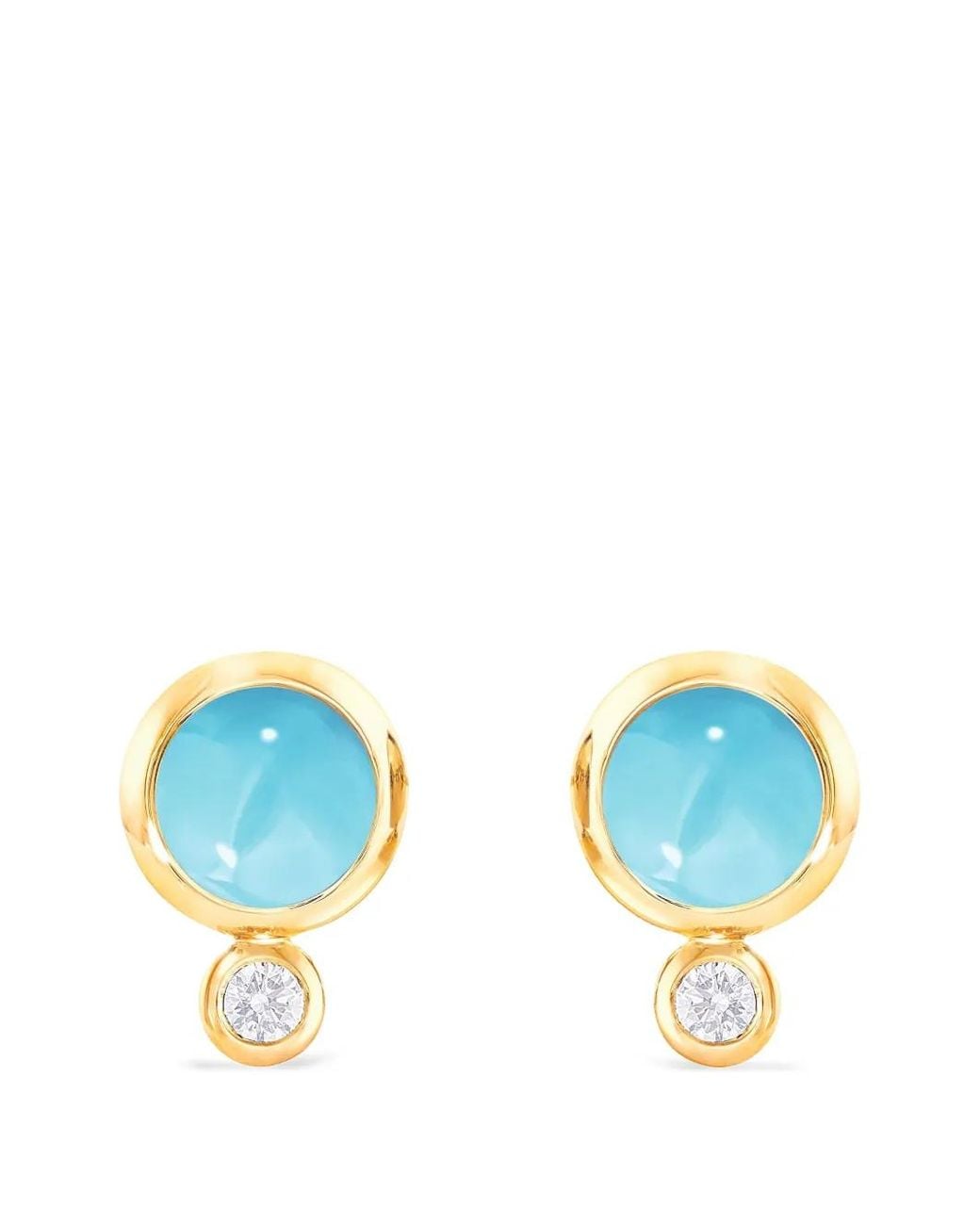 Tamara Comolli Blue Bouton And Diamond Earrings