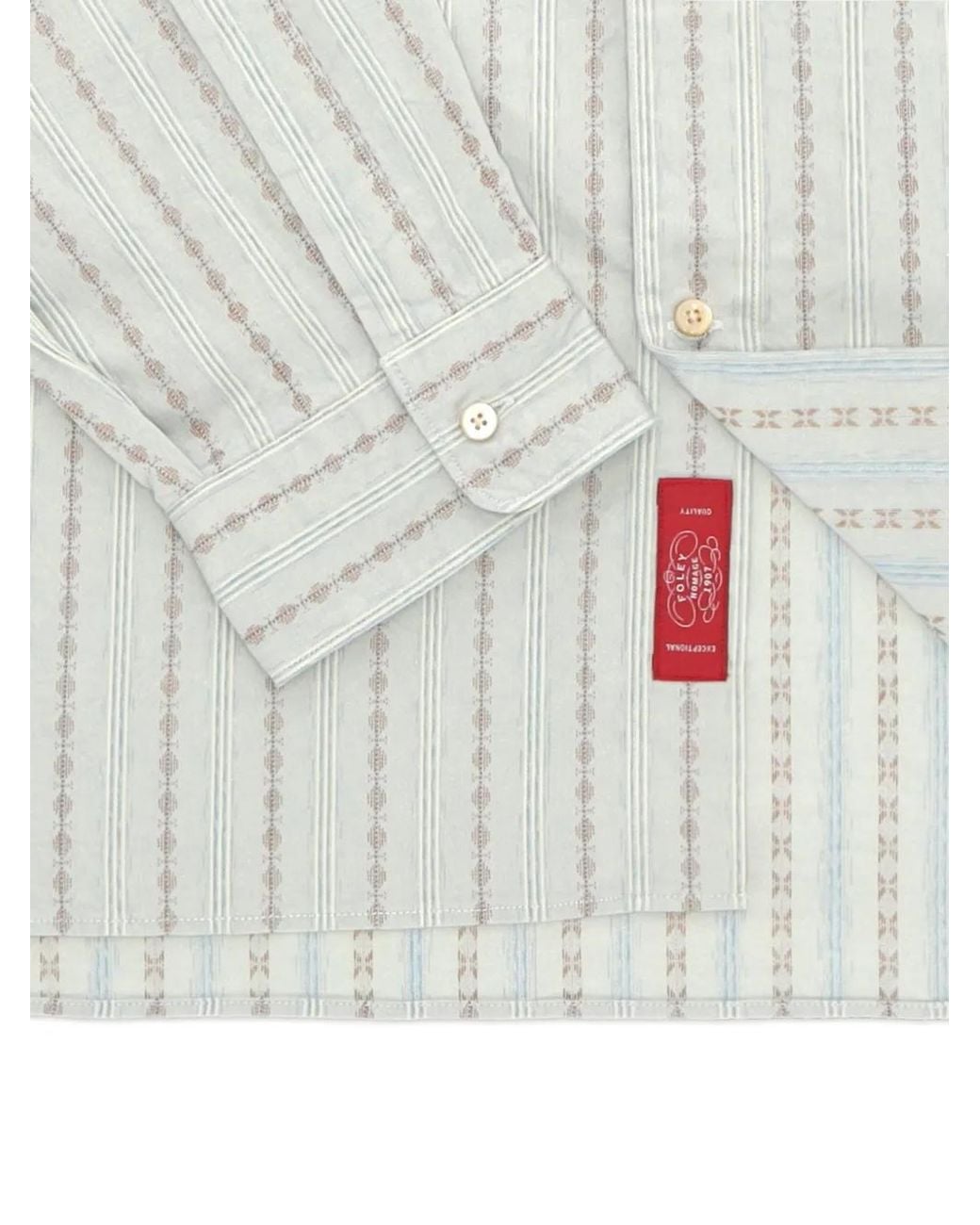 Fortela White Striped Stand-Up Collar Shirt for men