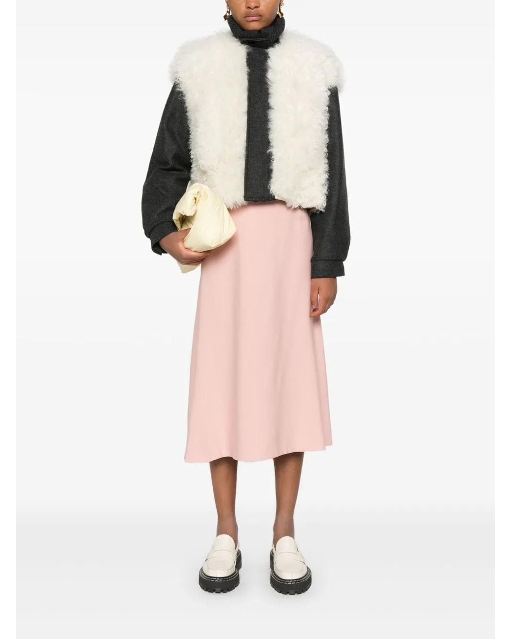 Plan C White Shearling Jacket