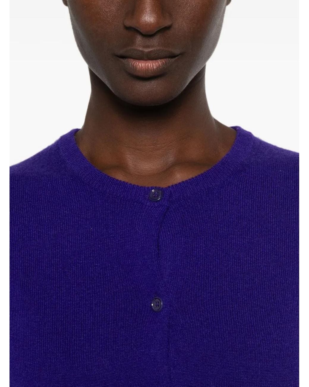 Bompard Purple Button-Up Cashmere Cardigan