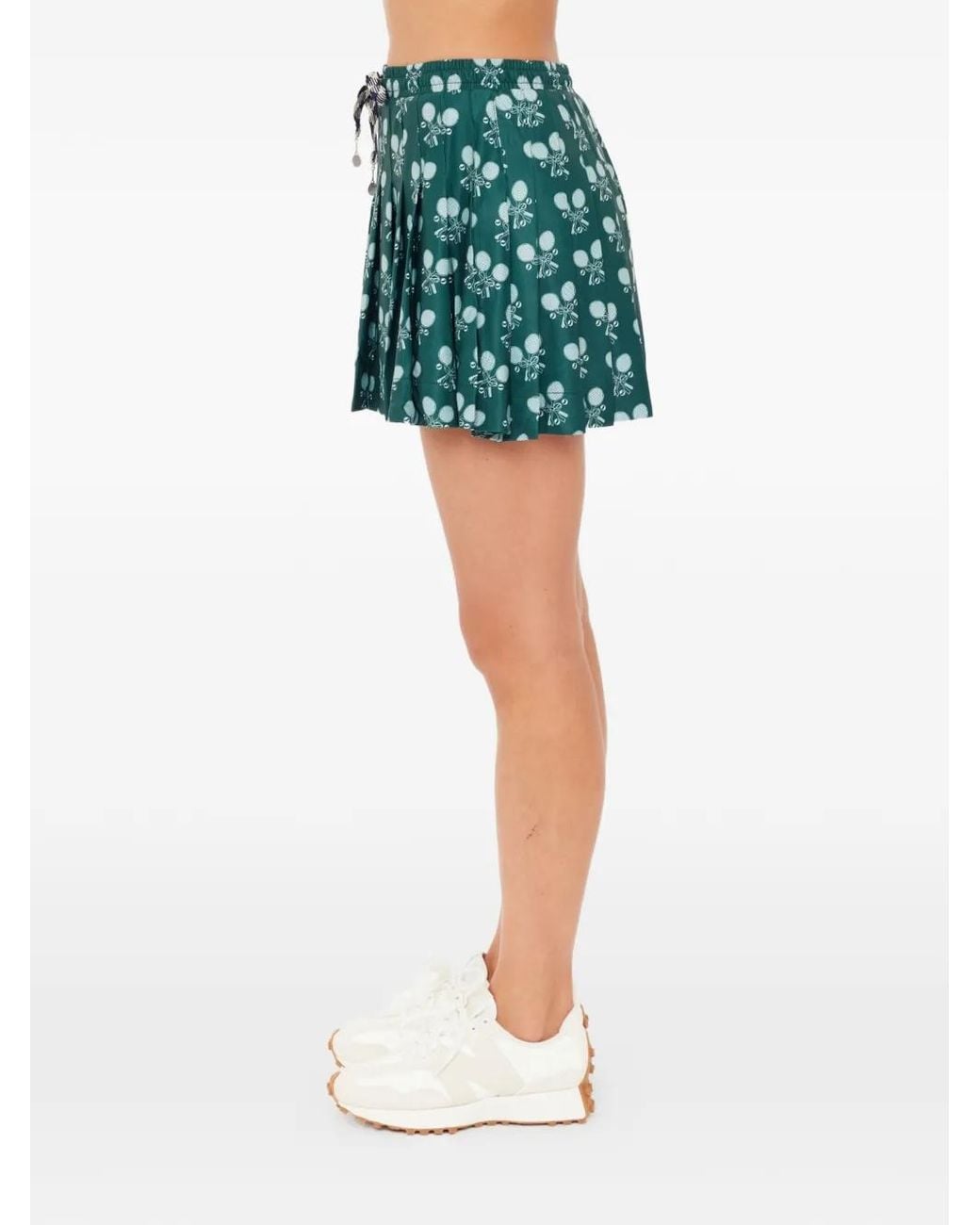 Minigonna Plissettata Con Motivo Racchette di The Upside in Green