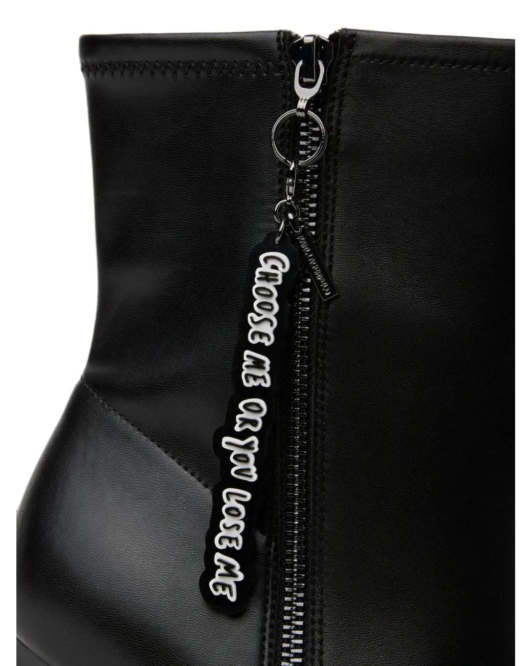 Karl Lagerfeld Black Waverly Midi Zip Boots