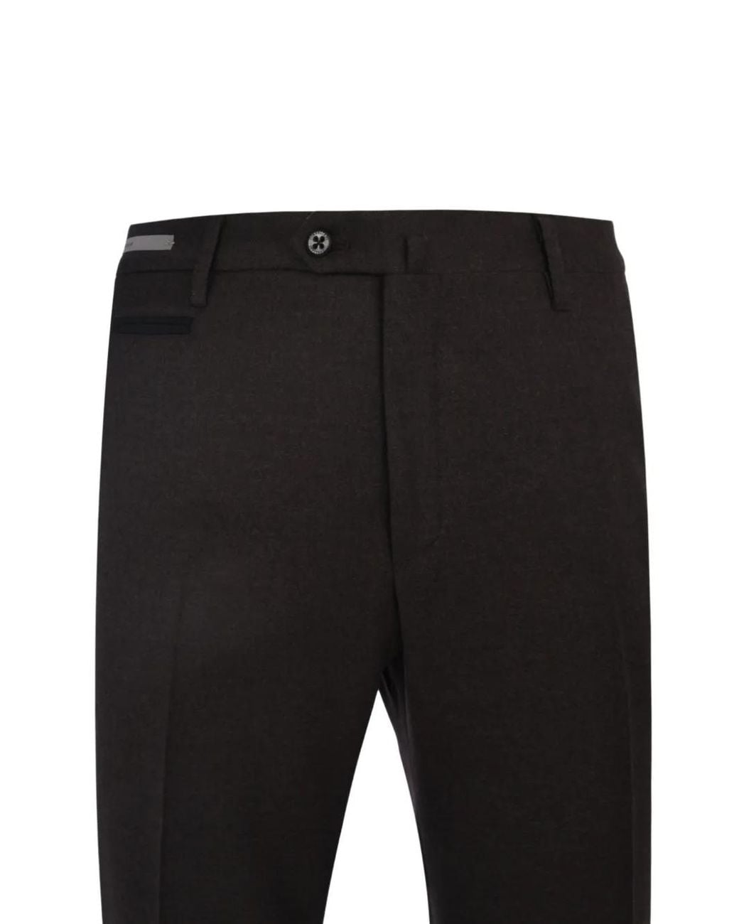 Corneliani Black Button Wool Trousers for men