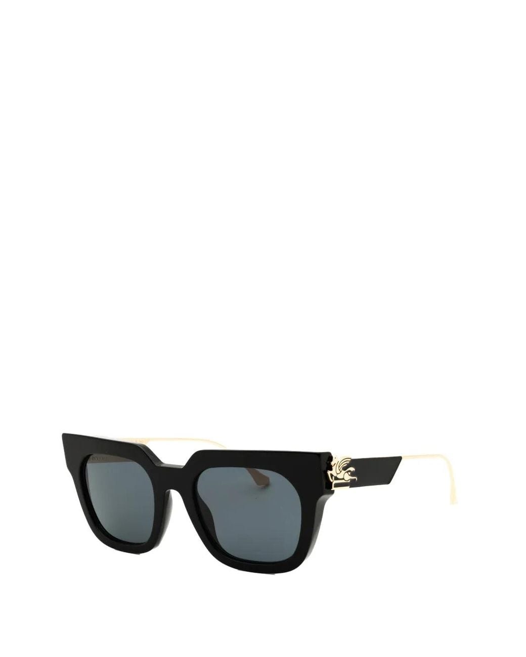 Etro Black Lunettes De Soleil À Monture Rectangulaire Et Ornement Pegaso