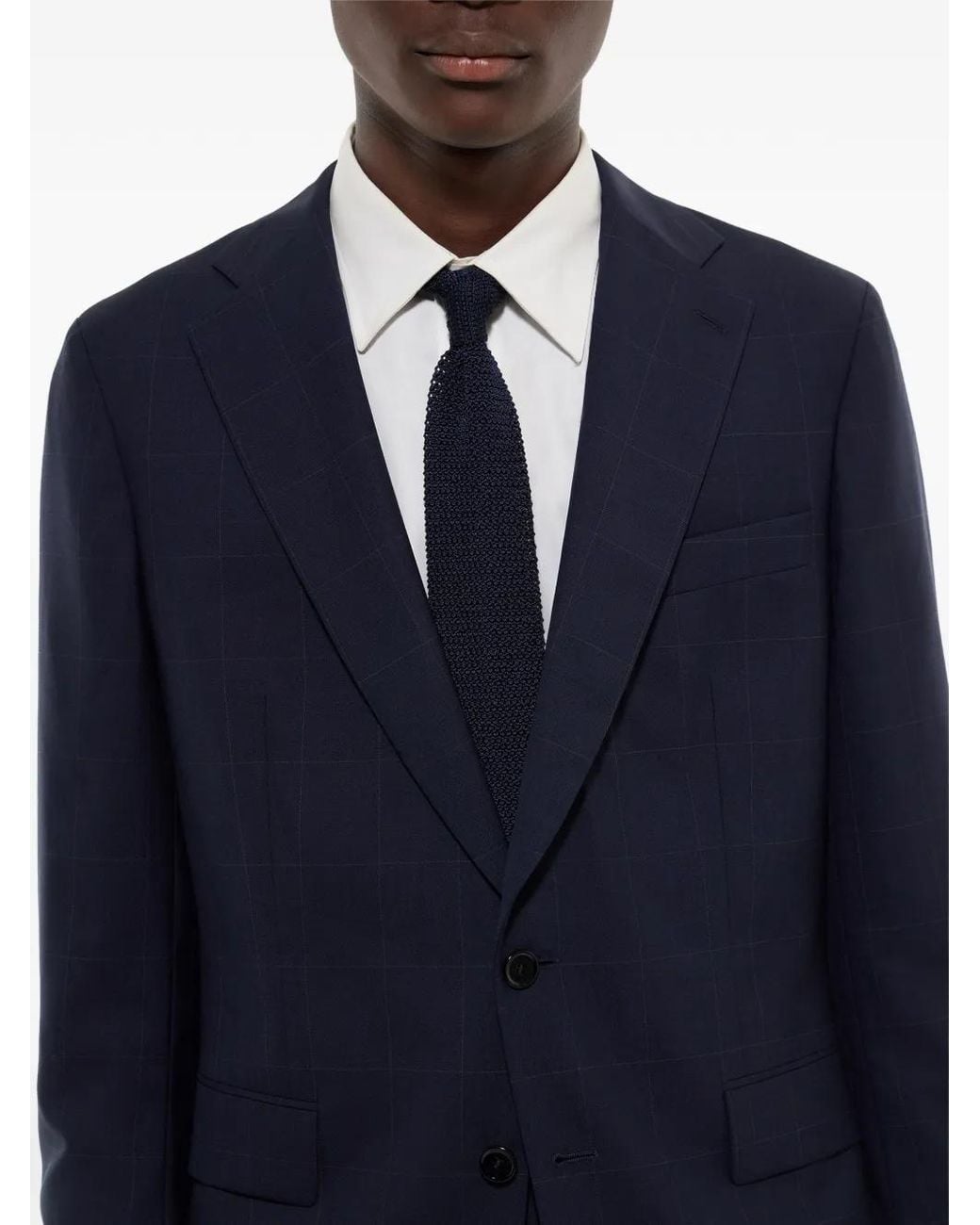 Fursac Blue Checked Dinner Suit for men