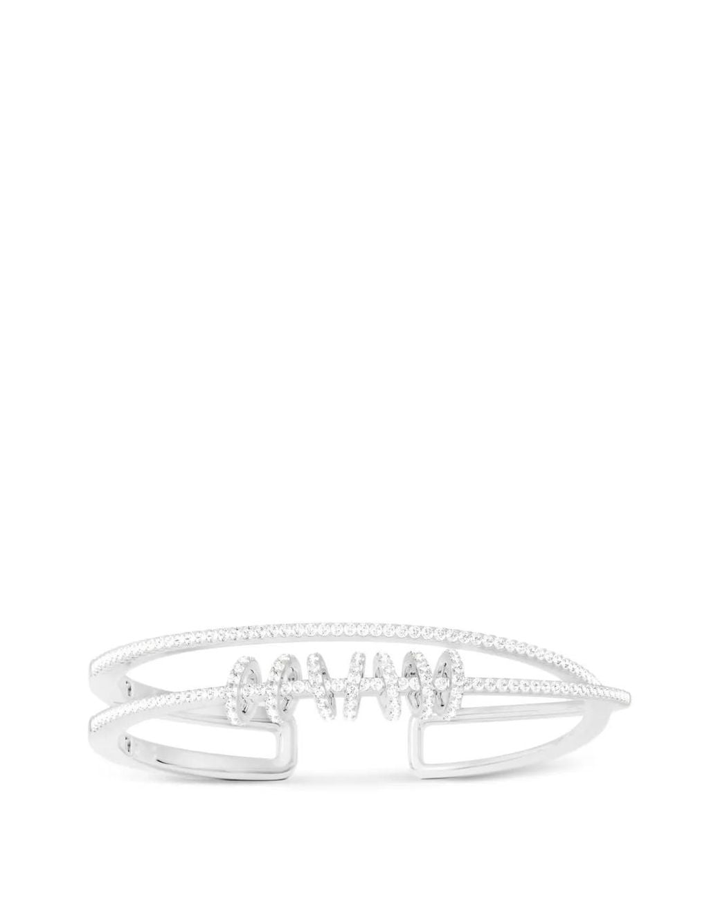 Apm Monaco White Bracelet Jonc À Double Piercings