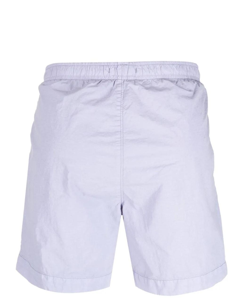 C P Company Blue Logo-Patch Elasticated-Waist Shorts for men