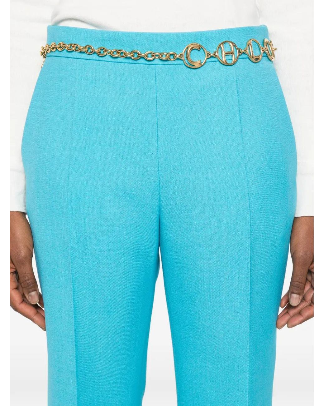 Chloé Blue Straight-Leg Trousers