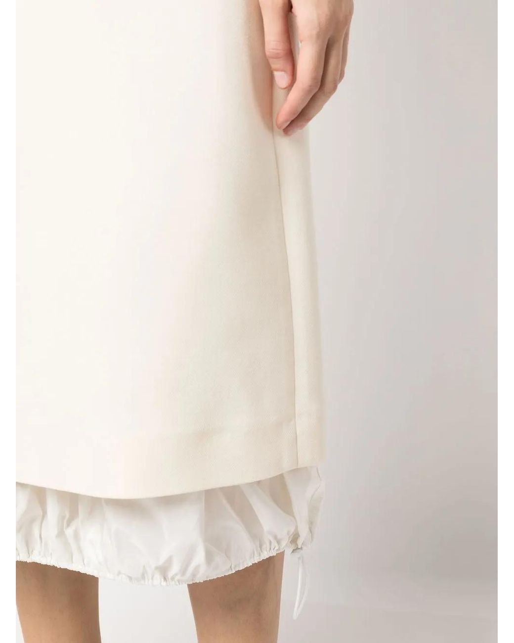 Tory Burch Natural Double-Faced Wool Midi Skirt