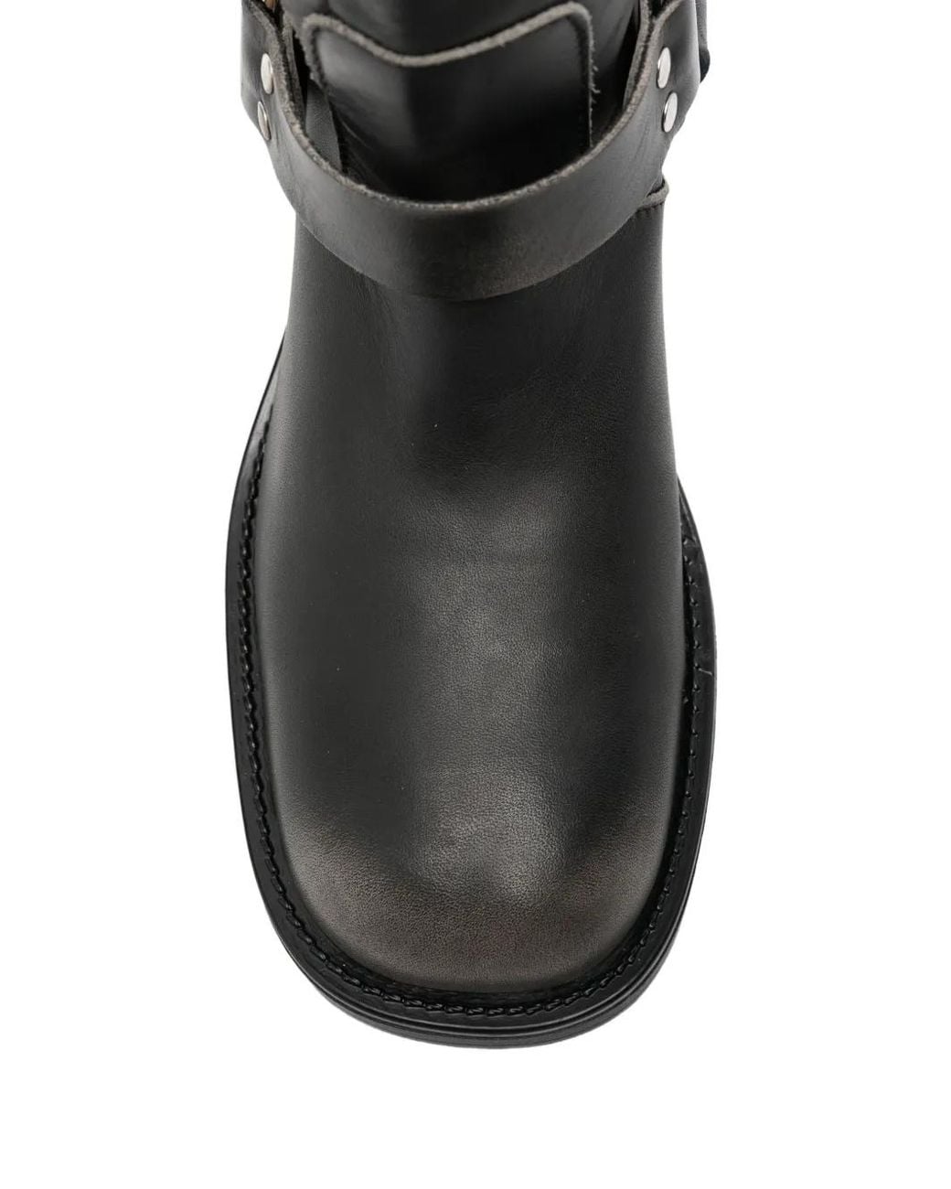 GISEL B Black Buckle-Detail Leather Boots