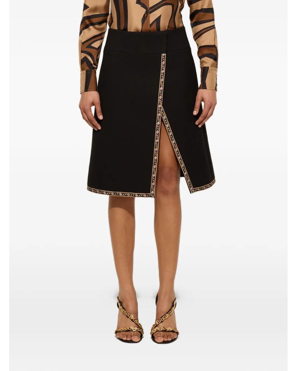 Emilio Pucci Wollen Rok Met Labirinto-Print in het Black