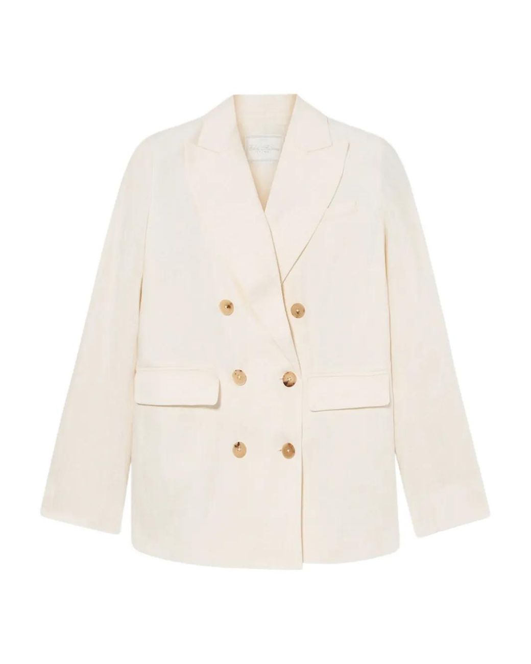 Brooks Brothers White Double-Breasted Blazer