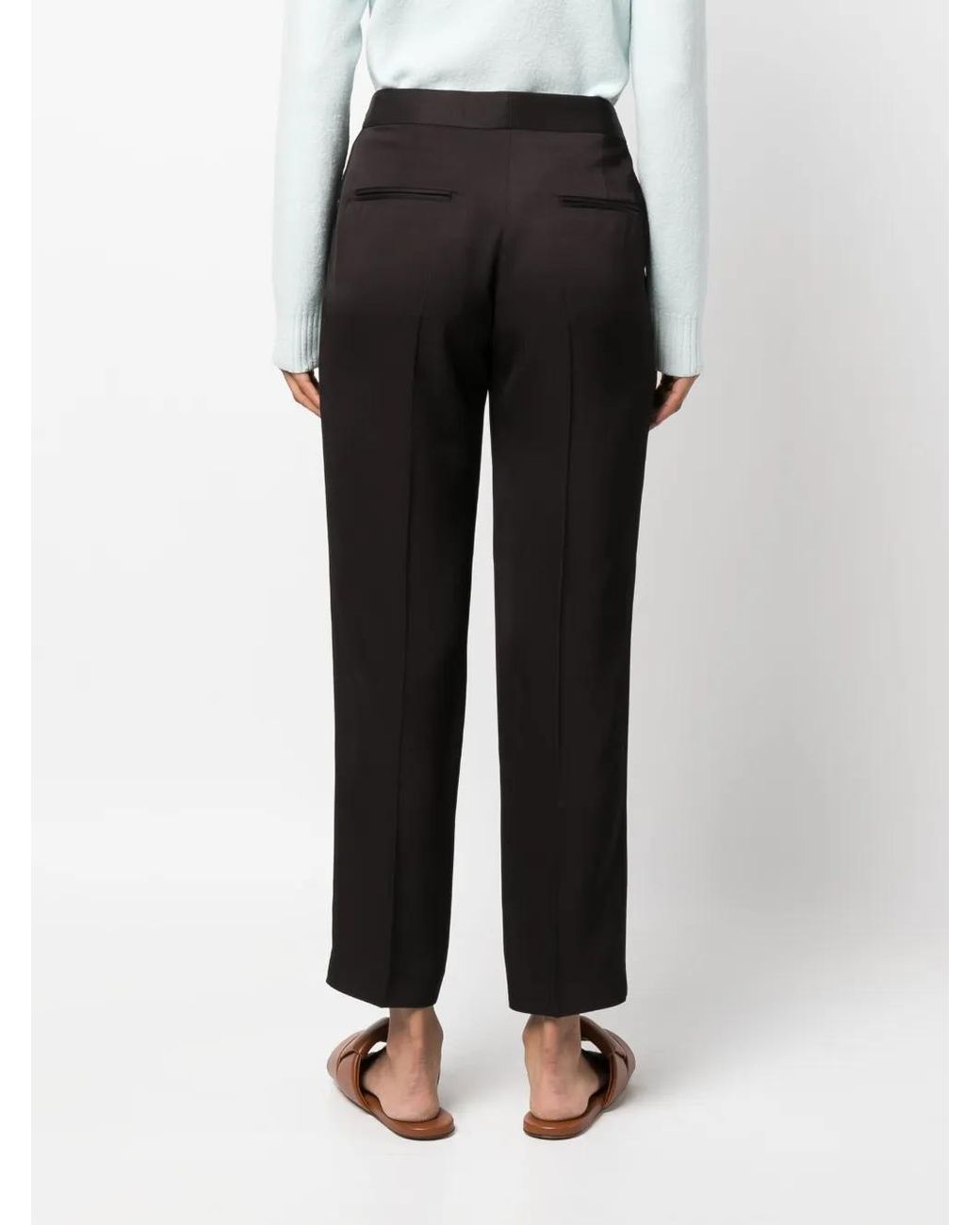 Jil Sander Black Cropped Twill Trousers