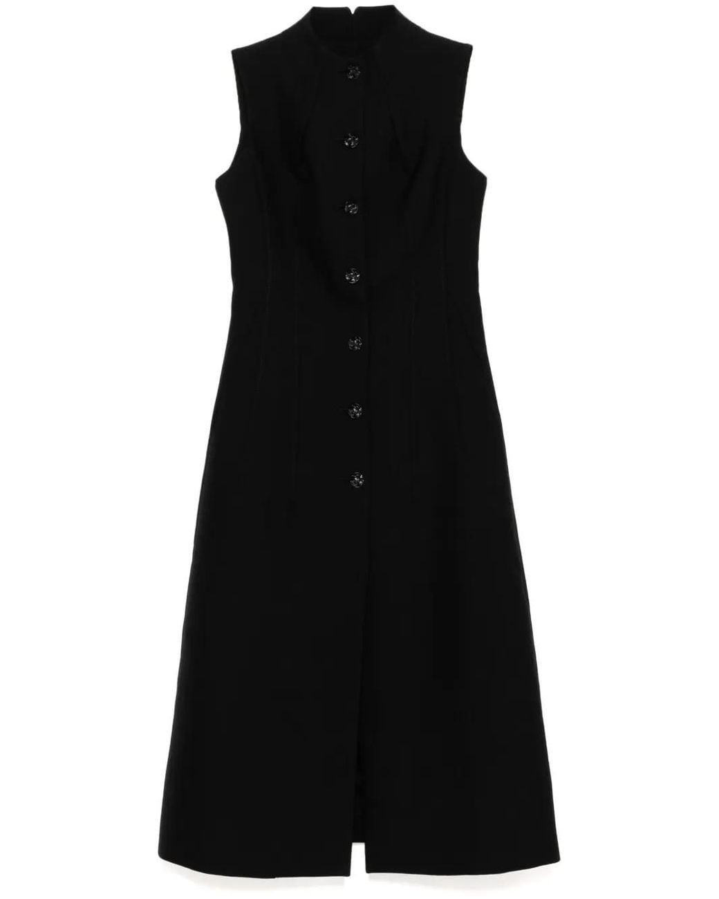 Shiatzy Chen Black Wool Vest Dress