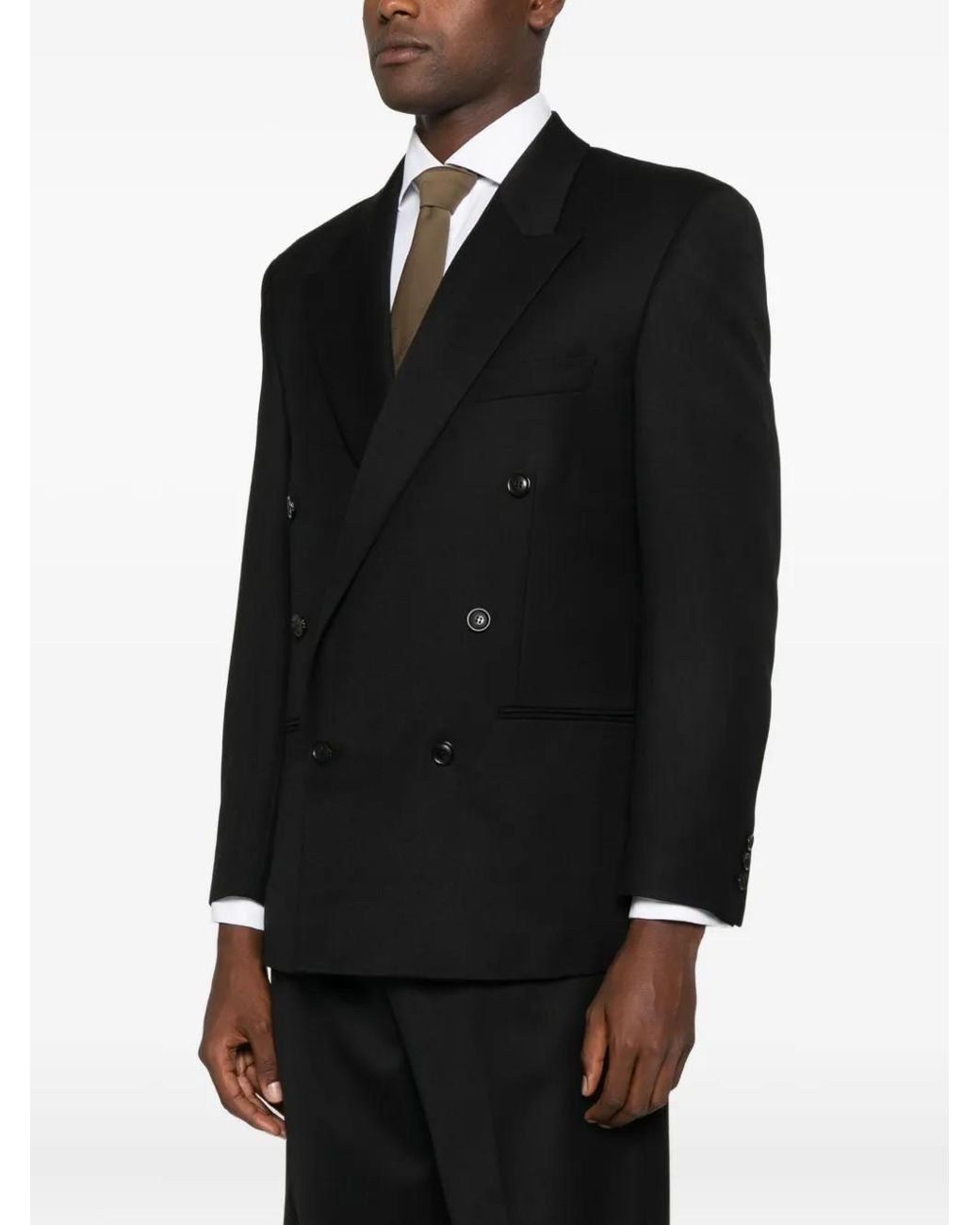 TONYWACK Black Double-Breasted Jacket for men