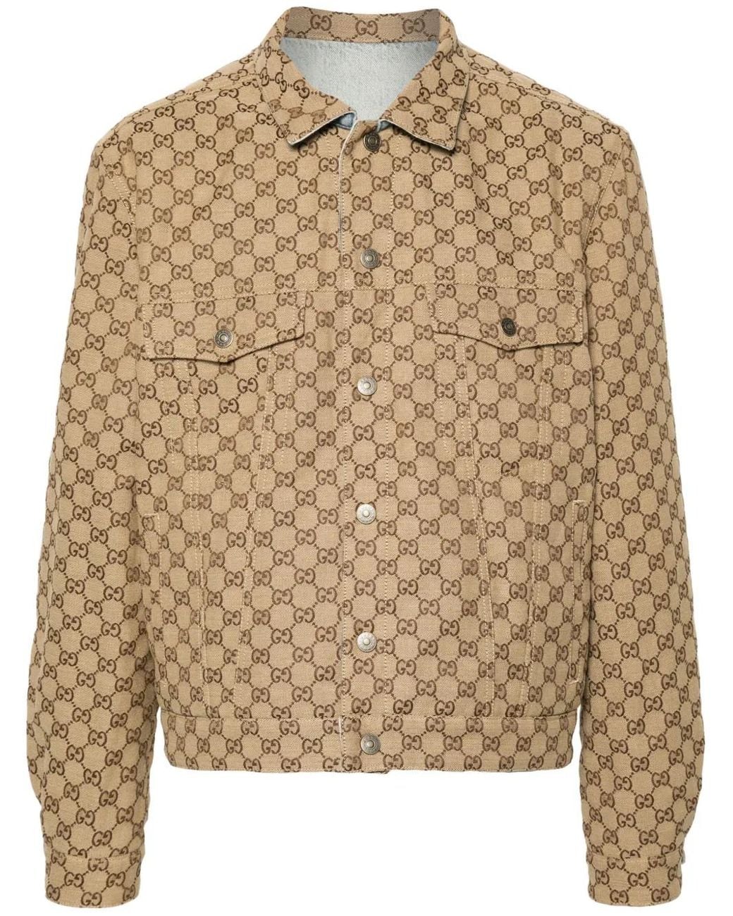 Gucci Natural Gg Canvas Reversible Denim Jacket for men