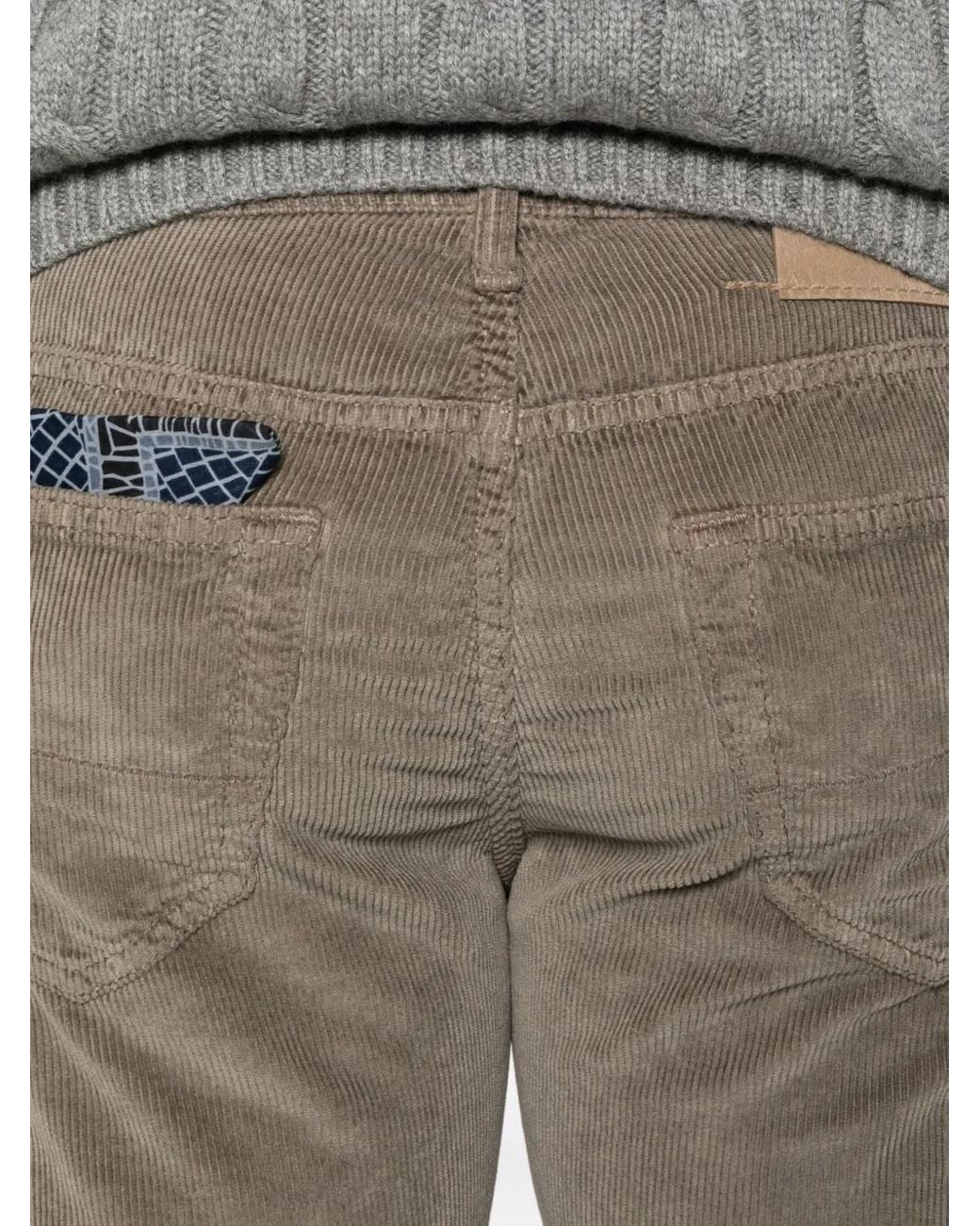 Jacob Cohen Gray Corduroy Trousers for men