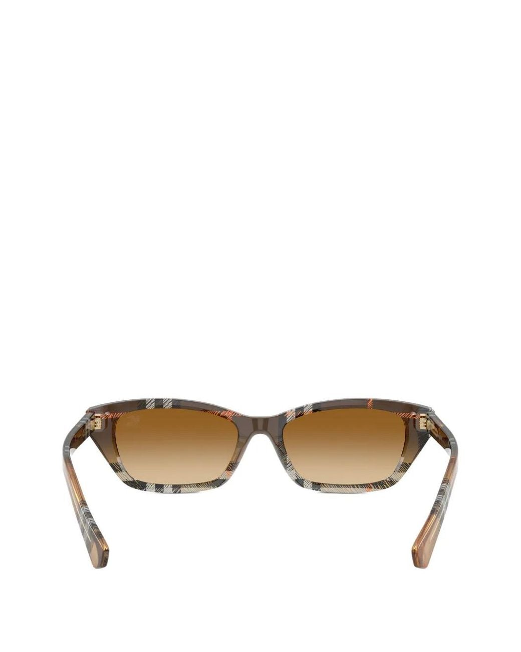 Burberry Brown Cat-Eye Checked Sunglasses