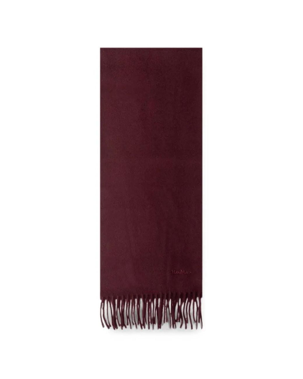 Max Mara Purple Fringed Wool Scarf