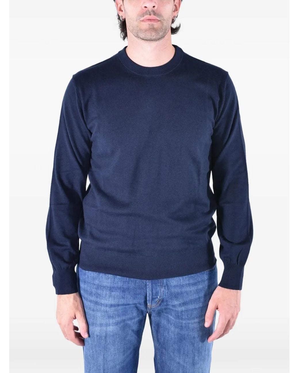Kangra Blue Crew-Neck Sweater for men