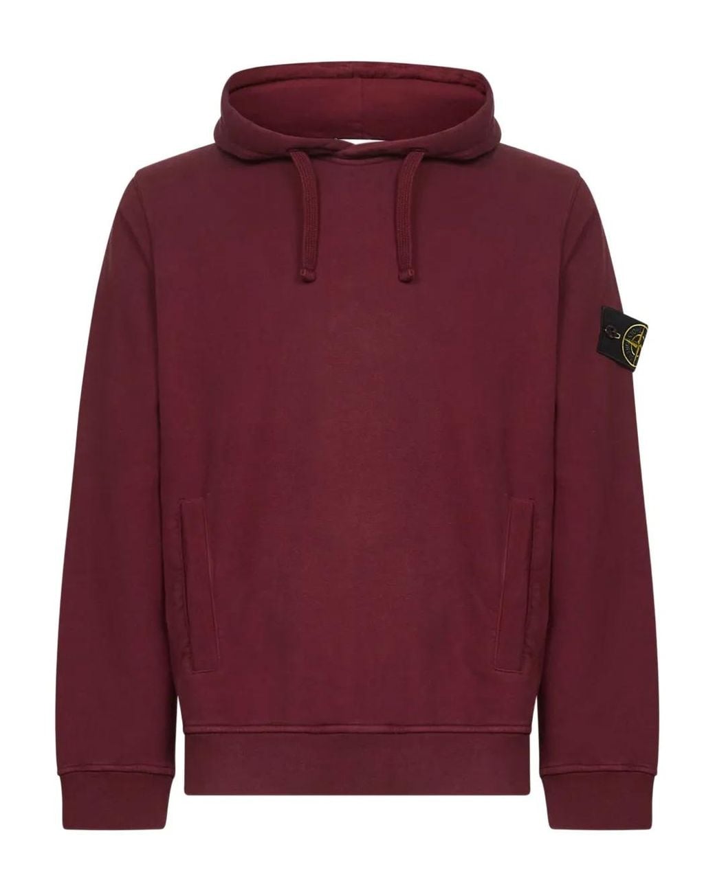 Stone Island Red Hoodie With Kangaroo Pocket for men