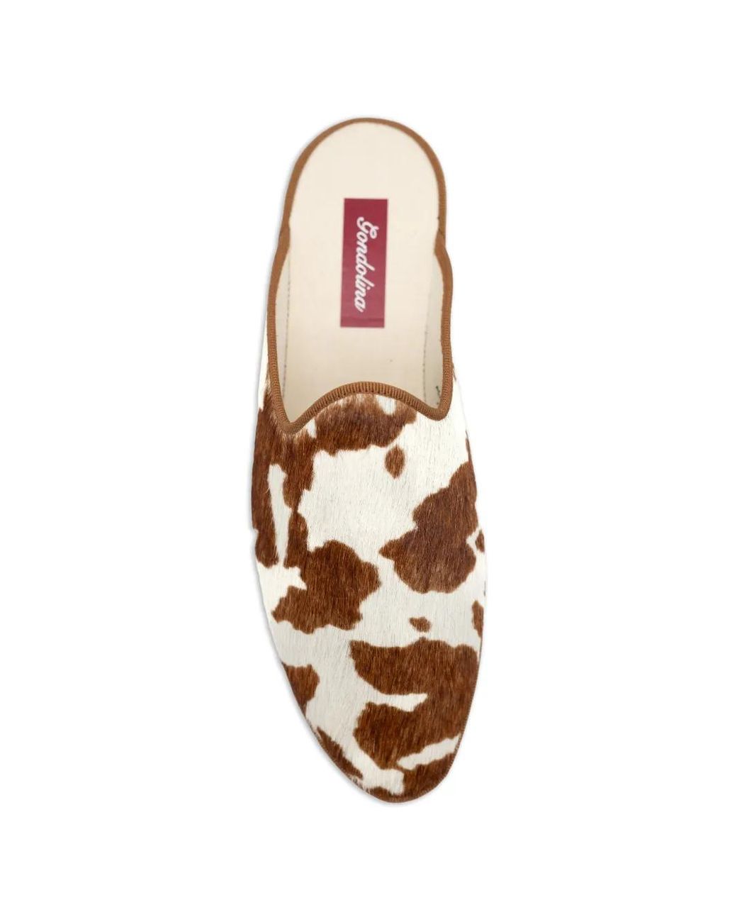 Gondolina Brown Rodeo Cow-Print Mules