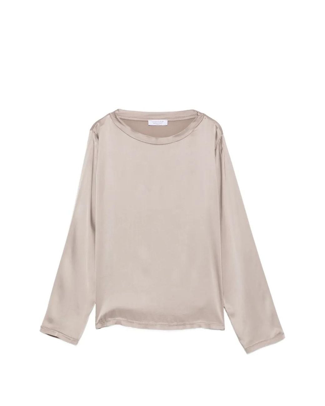 Daniele Fiesoli Natural Satin-Finish Long-Sleeve Top