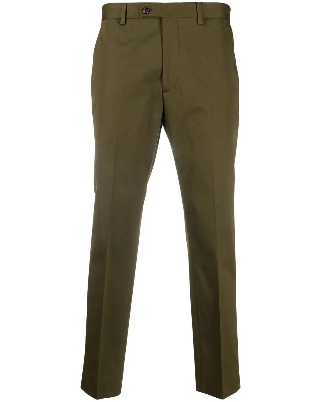 Dell'Oglio Green Cropped Leg Trousers for men